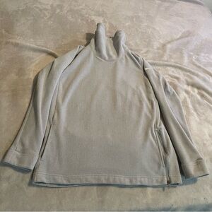 Nike Sweater Women Medium Gray Dri-Fit Pullover Sweatshirt Fleece Cowl Neck Logo